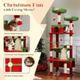 thumbnail image 2 of PEQULTI 72" Christmas Cat Tree Cat Tower with 7 Scratching Posts and Hammock for Large Cat Red, 2 of 7