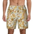thumbnail image 3 of Uemuo Retro 70s 60s Flower Pattern Mens Swim Trunks Quick Dry Board Shorts with Mesh Lining, Stretch Beach Shorts Quick Dry No-Chafing Board Shorts-XX-Large, 3 of 9