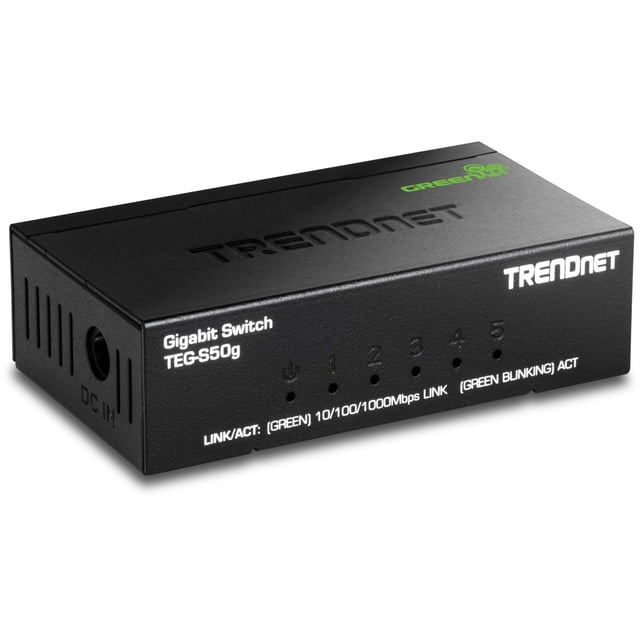 Conmutador Gigabit TRENDnet TEG-S50g de 5 puertos con tecnología GREENnet