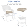 thumbnail image 4 of Jeco 3 Piece Wicker Conversation Set in White with Tan Cushions, 4 of 10