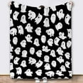 thumbnail image 4 of Halloween Blanket Ghost Throw Blankets Halloween Decorations Flannel Blankets for Bed, Sofa, Couch, Travel Blanket 100 x 130, 4 of 6