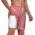 thumbnail image 2 of Kdxio Chocolate With Flowing Cream Print Men'S Swim Trunks With Compression Liner 7 Inch Inseam Quick Dry Swim Shorts, 2 of 7
