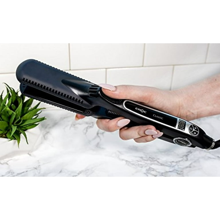 Croc Classic Nano Titanium Flat Iron Black Titanium Plate 450 degrees 1.5 Walmart