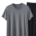 thumbnail image 5 of Cavosen Men's Short Pajama Sets 2 Piece Casual Crewneck Short Sleeve Sleepwear with Jogger Pants Solid Breathable Loungewear Summer Soft Matching Set, 5 of 5