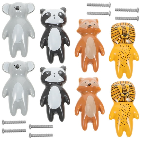 8pcs Cartoon Animal Knobs Dresser Knobs Drawer Knobs Lovely Cabinet Handles