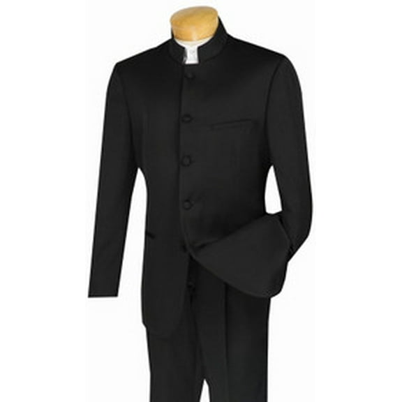 Chinese Collar Suit Black Men's Wedding Tuxedo Vinci 5HT