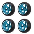 thumbnail image 2 of Pneus de Voiture Drift RC, Amortissement Fort Conduite Stable 4 Pcs Alliage d'Aluminium 5 Rayons Roue Drift Pneu Résistant à l'Usure pour Course Bleu, Rouge, Noir, 2 of 8