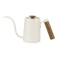 thumbnail image 1 of Hervidor de café por goteo, tetera de café con largo, 600 ml grande, mango de madera ergonómico, hervidor de goteo de precisión, Beige Sunnimix Tetera de goteo de café, 1 of 8