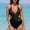 Black, variant on HUPOM Swimsuit Women Mid Waist Sheath One-Piece High Cut Fashion Underwire Swimwear Clearance Black size 8