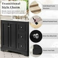 thumbnail image 2 of viswild 36“ Transitional Bathroom Vanity with Ceramic Sink, Soft Close Doors, 3 Drawers & Adjustable Shelf, White Freestanding Storage Cabinet, Black, 2 of 11