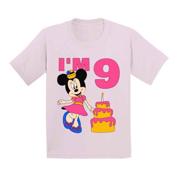 Awkward Styles Youth Shirt Mickey I'm Birthday Kids Girls Tshirt for Girl Minnie Steamboat Willie Child Age 9 Years Cotton T-shirts S M L XL Graphic Tee