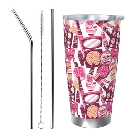 

Uemuo Cute Girl Print Travel Coffee Mug 20oz Double-walled Car Cup Stainless Steel Insulated Tumbler Leak-proof Travel Cup Reusable Straw Car Cup-Straw Three-piece Set