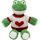 thumbnail image 1 of Peluche de rana, rana verde de 35 cm con ropa extraíble, rana pequeña sonriente con corazón rojo, 1 of 5