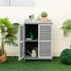 thumbnail image 1 of Costway Caseta de Jardín de Madera Gabinete de Almacenamiento Exterior 2 Estantes Puerta Caseta de Herramientas Impermeable 67 x 47 x 100 cm Gris, 1 of 9