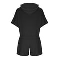 thumbnail image 4 of CHUMUD Women's Summer 2 Piece Shorts Sets Oversized Hooded Tops Short Sleeve Travel Outfits Fashion Matching Clothing Outfits, 4 of 8