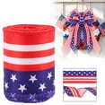 Clode Patriotic Wired Ribbon 4th of July Red White Stripe Glitter ...