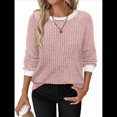 thumbnail image 1 of Camisas de Larga para Mujer, Suéteres, Conjuntos de Otoño, Bloques de Color, Ropa de Invierno, Elegantes, Informales, Suaves. Rosa XXL, 1 of 7