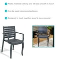 thumbnail image 2 of Sunnydaze Polypropylene Stackable Illias Outdoor Patio Arm Chair, Gray, 4pk, 2 of 9