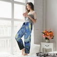 thumbnail image 6 of Picia The Starry Night Womens Soft Woven Cotton Elastic Waistband Sleep Pajama Pant Lounge Sleep Pant With Pockets And Drawstring-Medium, 6 of 9