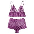 thumbnail image 1 of Conjunto de lencería HUOGUO Fashion para mujer, talla grande, encaje y pestañas, 1 of 2