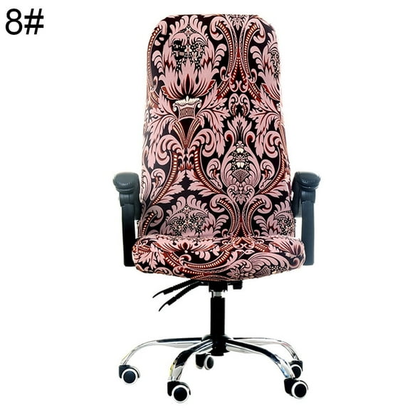 Mictong elastic printed office computer chair cover, universal desk rotating chair cover, detachable and washable, soft and dust-proof protective cover, 1 piece