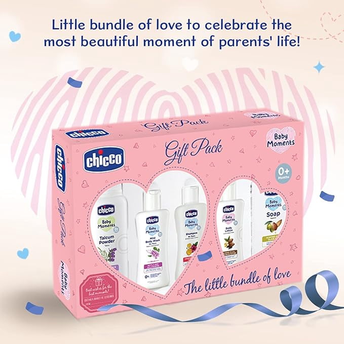 Chicco Baby Moments Essential Set Pink, Gift Set for Babies, 0m+