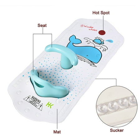 HK Infant Baby Safety Bath Support Seat Chair Sling Bather Mat for Tub Non-slip Heat Sensitive Mat
