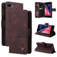 thumbnail image 1 of Case for iPhone 8 Plus/7 Plus Cover Zipper Pocket Wallet Case Magnetic Protective - Braun, 1 of 5