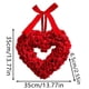 thumbnail image 3 of Corona floral con lazo de corazón hueco y rosas rojas para San Valentín | Decoración artificial de plástico para puerta | 35 cm/13,7 pulgadas, 3 of 6