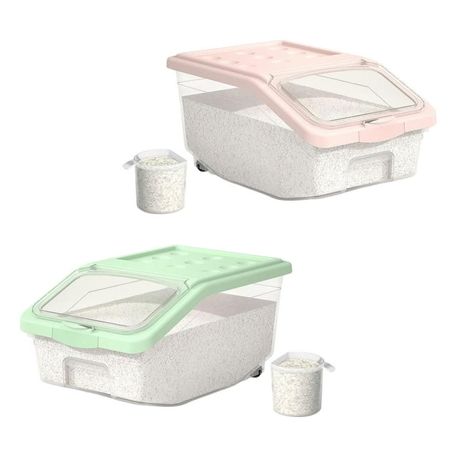 Rice Storage Container Large Capacity Moistureproof Pink Macarena Cubo de arroz