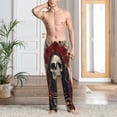thumbnail image 2 of Rateoe Gothic Skull With Roses Pattern Men’s Ultra-Soft Comfy Pajama Lounge Pants Sleepwear,Comfortable Lounge Wear,lightweight Pajamas, Casual Home Wear-X-Large, 2 of 6
