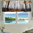 thumbnail image 3 of Orange Forest Farmhouse Short Window Curtain Valances, Vintage Foggy Woods Tree Mysterious Rod Pocket Kitchen Valances for Living Room Bedroom Bathroom Cafe 42" x 12", 3 of 8