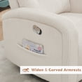 thumbnail image 6 of Aemeios Manual Swivel Rocker Recliner Chair, Corduroy Nursery Chair for Living Room, White, 6 of 6