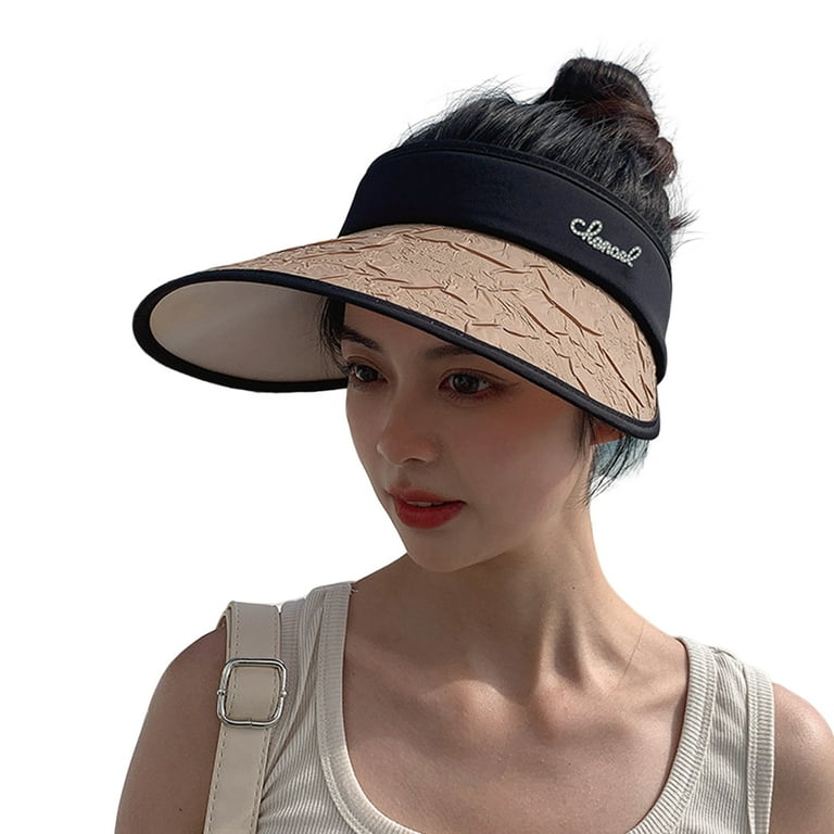 Honrane Women Sun Hat Empty Top Long Brim UV Protection Adjustable  Lightweight Sunscreen Anti-slip Gardening Women Summer Hat Clothes Accessory
