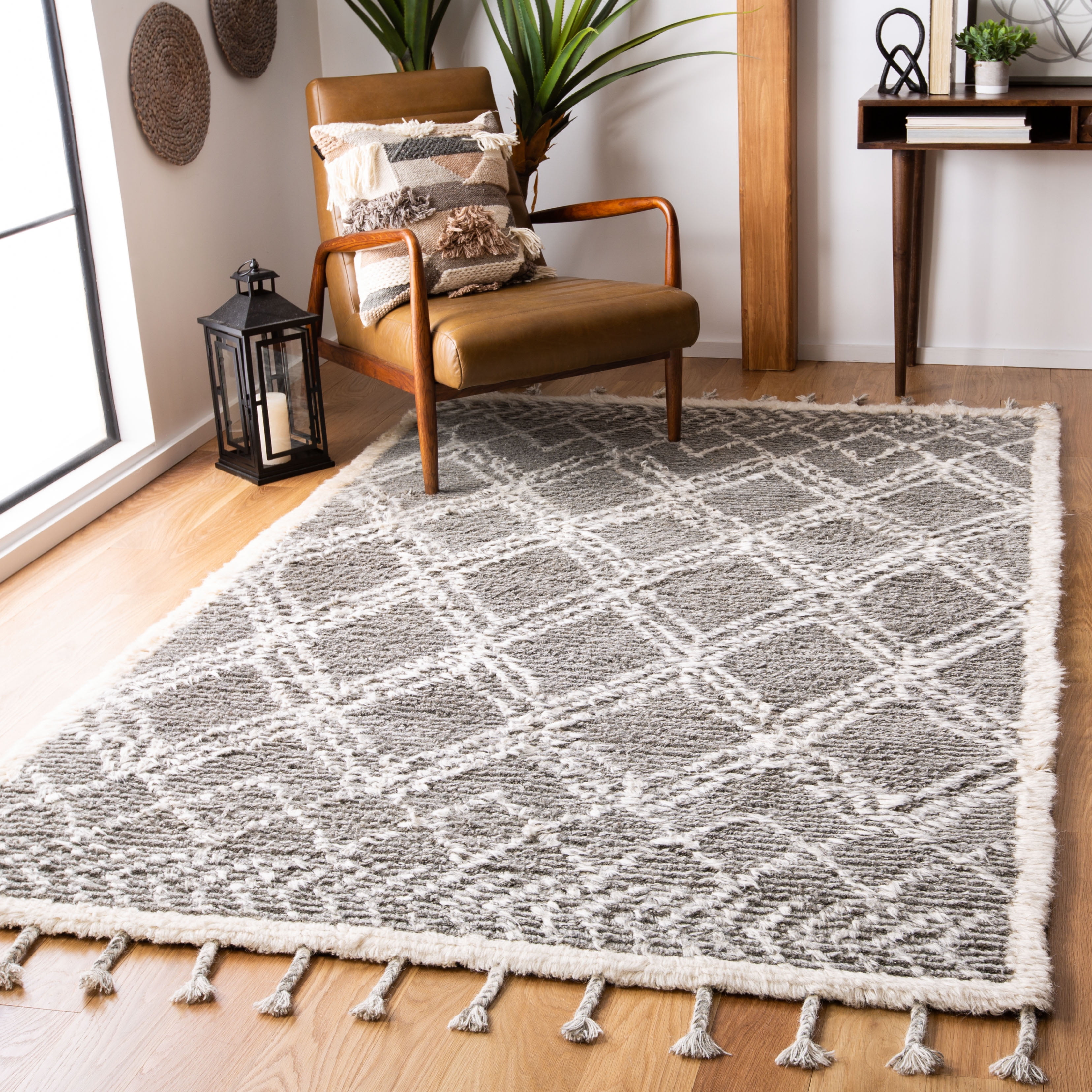 SAFAVIEH Micro-Loop Collection Area Rug - 9' x 12', Light Blue & Ivory, Handmade Wool, Ideal for High Traffic Areas in Living Room, Bedroom (MLP536L