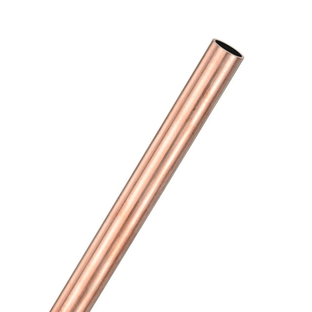 Tubo redondo de cobre Uxcell de 1 paquete, 10 mm OD, 0.5 mm de grosor, longitud de 300 mm