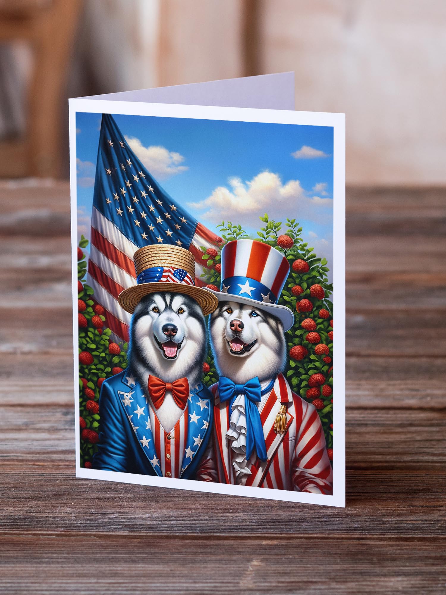 All American Alaskan Malamute Greeting Cards Pack of 8 7 in x 5 in
