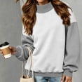 thumbnail image 6 of Mock Neck Sweatshirts for Women Long Sleeve Color Block Oversized Pullover Fall Clothes, 6 of 9