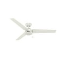 thumbnail image 2 of Hunter - Cassius Indoor/Outdoor Ceiling Fan, 52-inch, Fresh White, Rustic-style, 3-speed WhisperWind Motor, 59263, for Porches, Bathrooms, 2 of 14