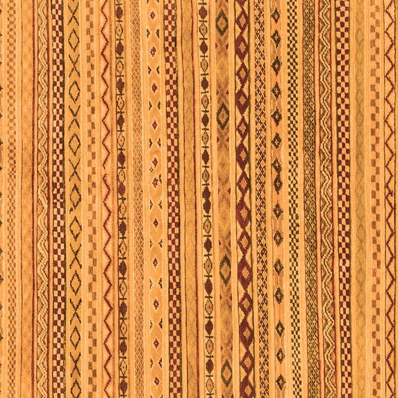 Ahgly Company Indoor Square Solid Orange Modern Area Rugs, 3' Square