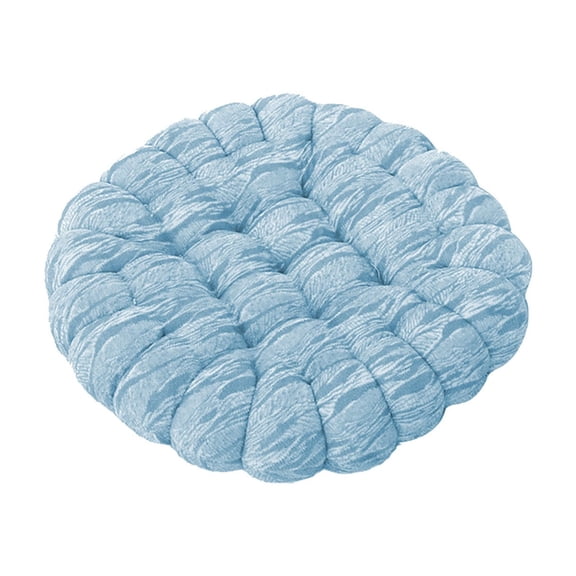Hgallory Flock Thick Round Seat Cushion for Home Office, Household Chair Cushions Breathable Chair Floor Pads for Kitchen Patio, Modern Home Decor Solid Color Floor Pillow, 16"x16", 1PC, Blue