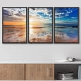 thumbnail image 3 of wall26 Framed Canvas Print Wall Art Set Beach Sunset with Sky Reflection Nature Wilderness Photography Realism Rustic Colorful Ultra for Living Room, Bedroom, Office - 16"x24"x3 Black, 3 of 5