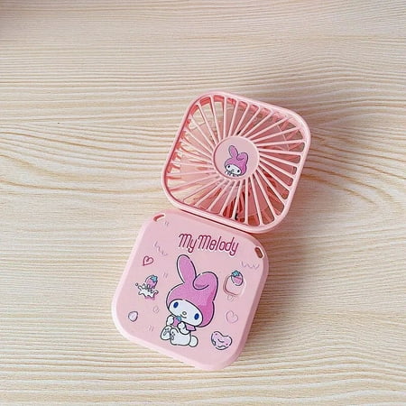

Anime Kawaii Sanrioed Small Fan Cute Hello Kittys Summer Cinnamoroll Student Desktop Folding Type Decoration Usb Portable Gift