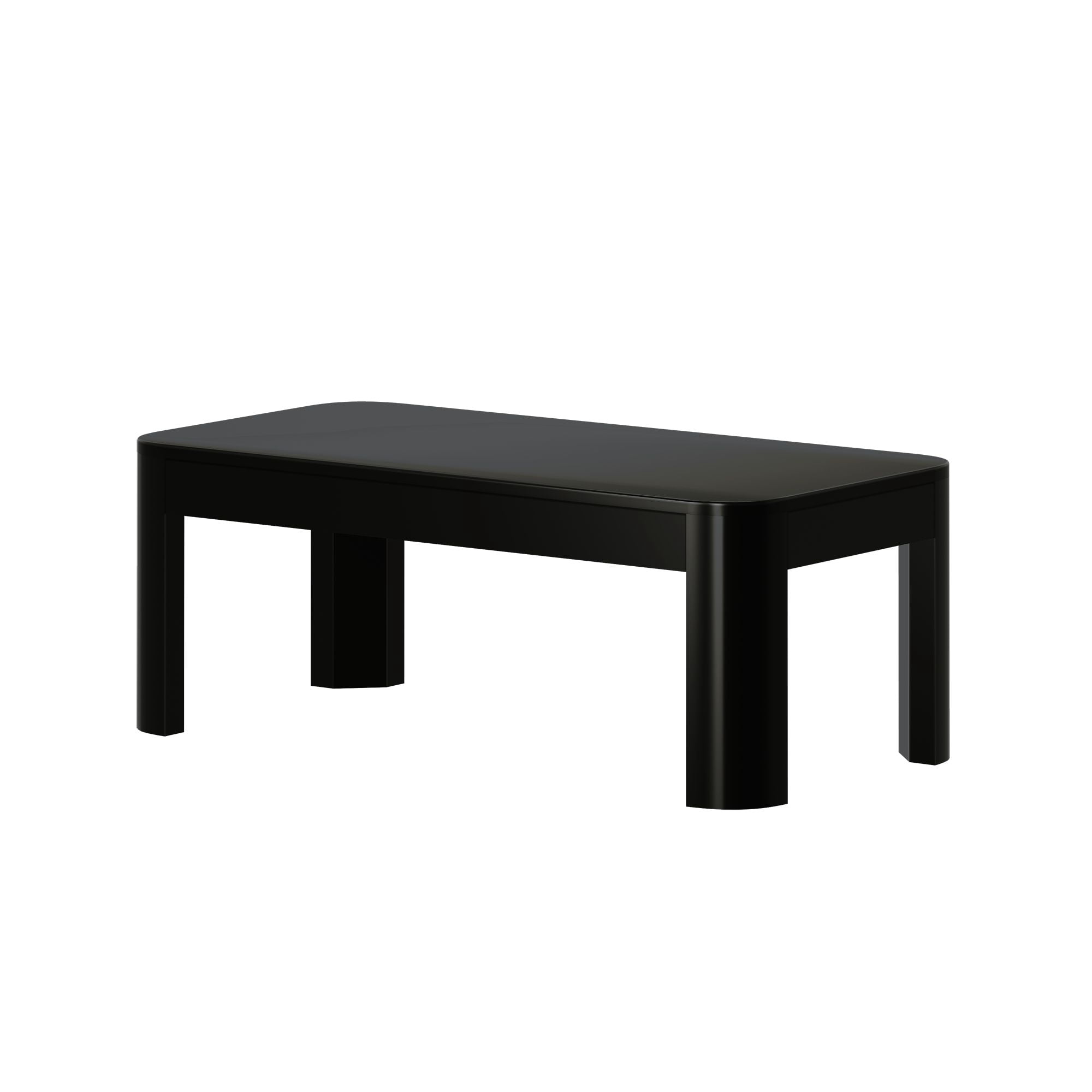Plank+Beam Solid Wood 40" Modern Rectangular Coffee Table, Coffee Table for Living Room, Black
