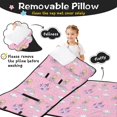 thumbnail image 3 of Princess and Castle Pink Pattern Teens Toddler Nap Mat with Pillow, Sleeping Mat Bag for Preschool Daycare 50"x20", 3 of 6