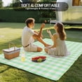 thumbnail image 4 of Green Grid Outdoor Rug 3x5 Ft - Reversible Patio Rug Outdoor Camping Rugs, Checkered Plaid Gingham Lattice Trellis Print Indoor Outdoor Area Rugs, Non-Slip Outdoor Carpet Runner for Deck/Porch, 4 of 8