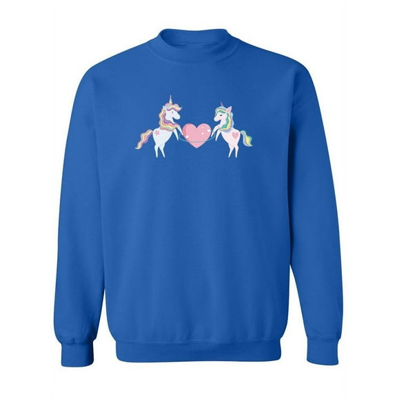 Unicorns And Heart In The Middle Sweatshirt Women -Image by Shutterstock, Female Medium
