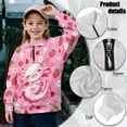 thumbnail image 6 of Uorisanigo Girls Half Zip Collar Sweatshirts Fall Fashion Long Sleeve Pullover Crop Tops Oversized Cute Axolotl Pink Athletic Sweaters Pullover Jackets for Vacation Shopping Exercise Wear, 6 of 7