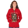 thumbnail image 4 of Erase All Fears Snake Skull Tattoo Unisex Fleece Graphic Zip Up Hoodie Brisco Brands 4X, 4 of 5
