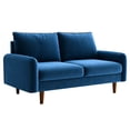 thumbnail image 2 of 56.3'' Velvet Round Arm Loveseat, Couch with Solid Wood Frame, for Guest Room, Teenager's Room, and Small Apartment,33.1'' H x 56.3'' W x 31.1'' D, 2 of 5